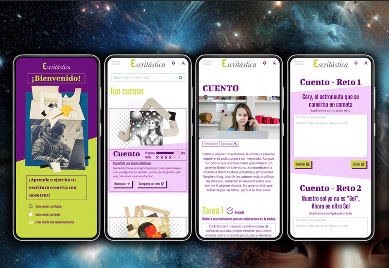 Escritástica — App dedicada y sitio web adaptativo para la enseñanza de escritura creativa para adolescentes.